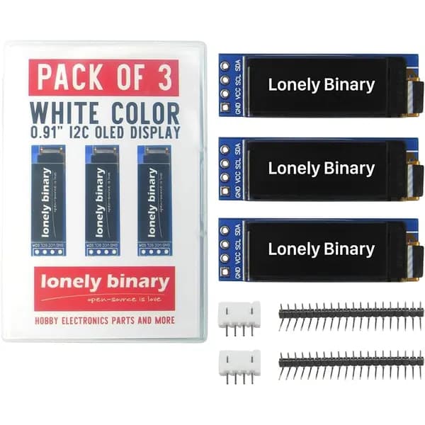 3-Pack 0.91" OLED Display, I2C 128x32