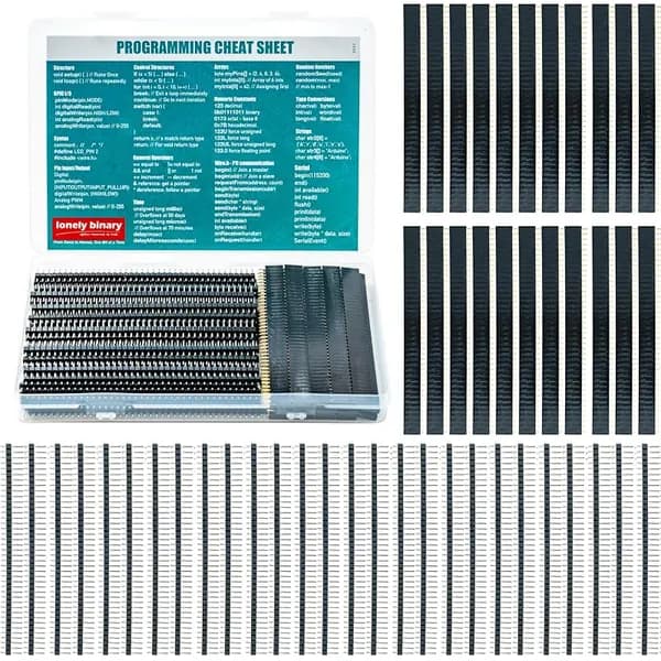 75-Piece 2.54mm Pin Header Kit, Male & Female