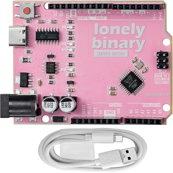 UNO R3 ATmega328P Board USB-C, Sakura Pink