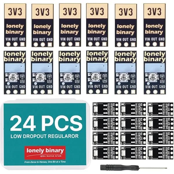 24-Pack AMS1117 LDO Regulator Module, 3.3V + Adjustable