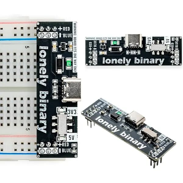 3-Pack Breadboard Power Supply, 3.3V/5V USB-C