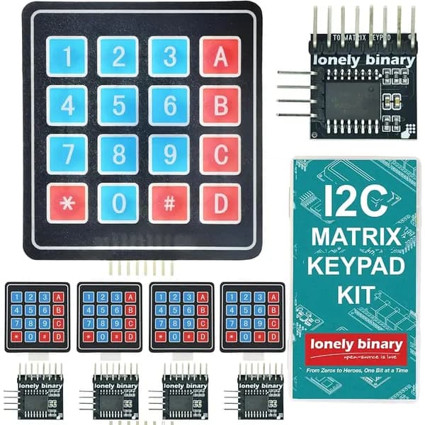 5-Set I2C 4x4 Matrix Membrane Keypad