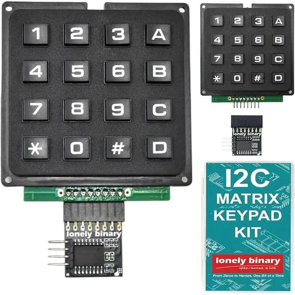 2-Pack 4x4 Matrix Keypad with I2C Adapter