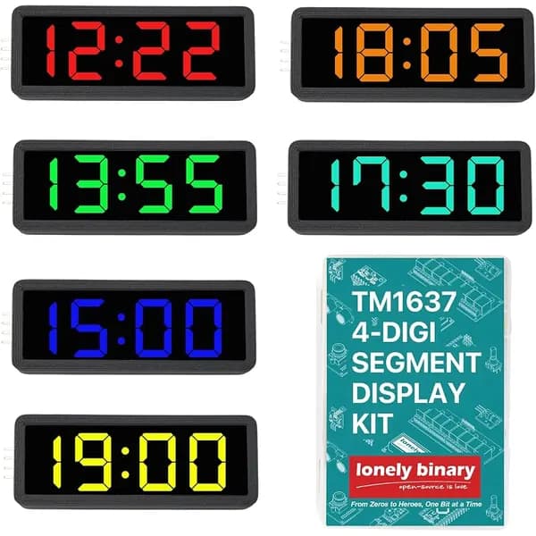 6-Pack TM1637 4-Digit 0.56" Clock Display