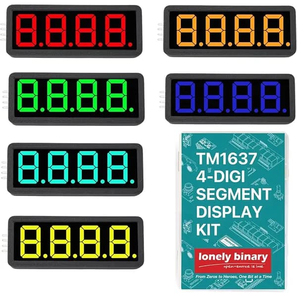 6-Pack TM1637 4-Digit 0.56" LED Display