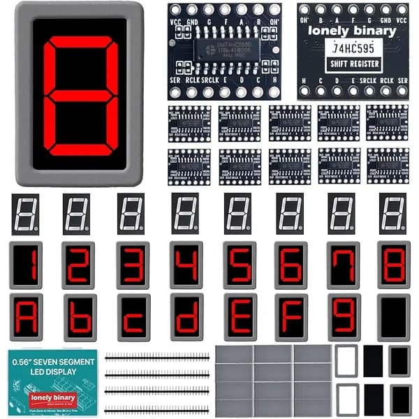 24-Pack 0.56" 7-Segment LED with 74HC595 Driver