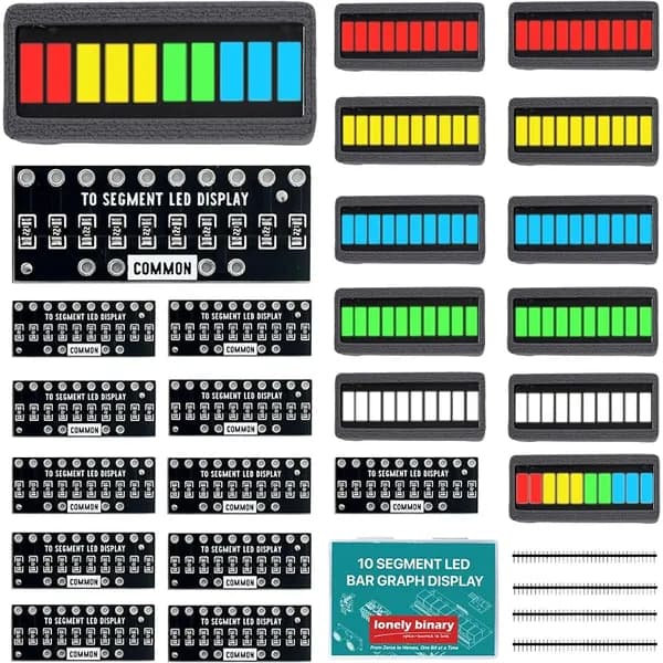 12-Pack 10-Segment LED Bar Graph, 6 Colours