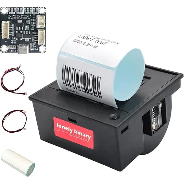 58mm Thermal Label Printer Kit, ESP32-S3 TTL Base