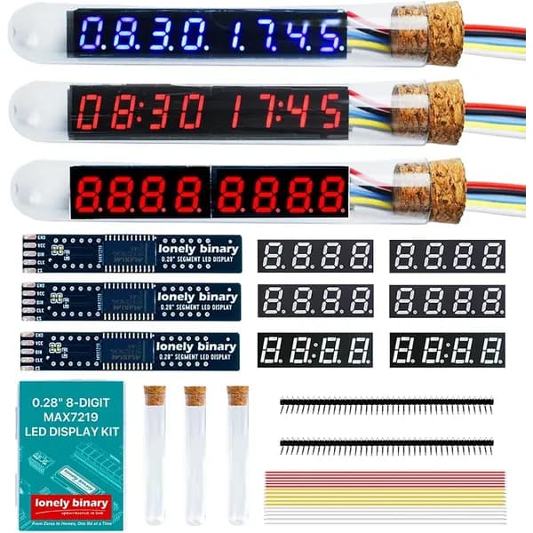 MAX7219 Vintage Tube LED Clock Kit