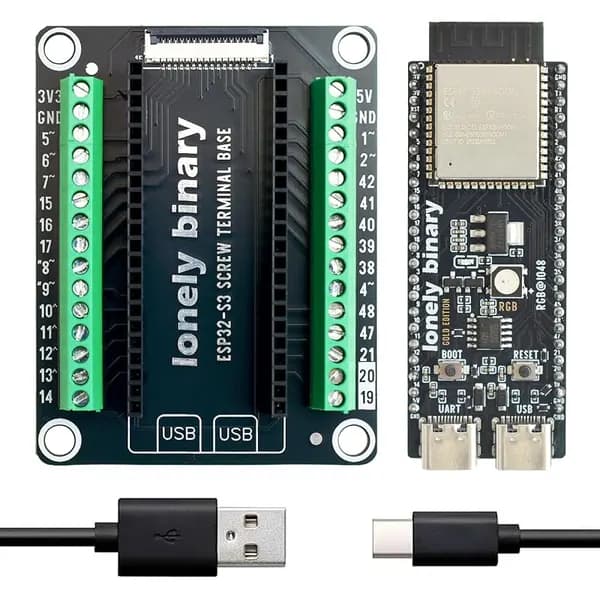 ESP32-S3 N16R8 Dev Board + Screw Terminal Base, FPC Port