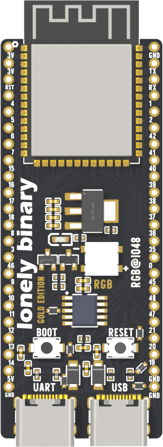 ESP32-S3 Gold Edition · front view