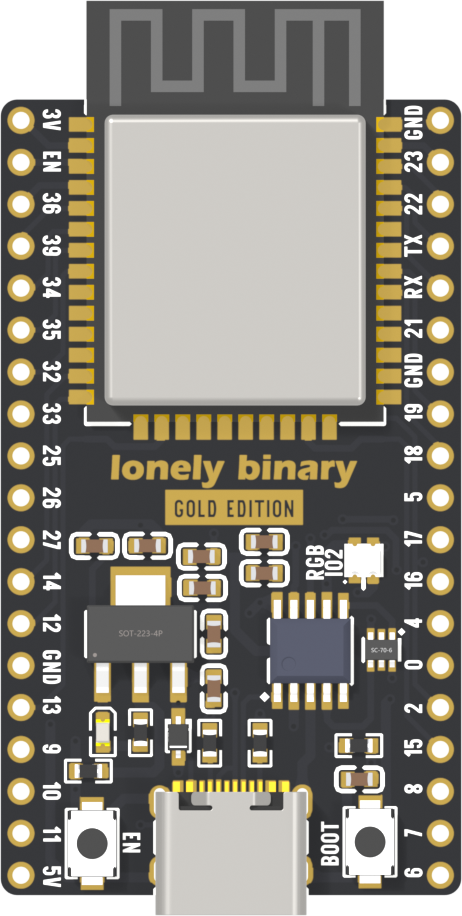 ESP32 Gold Edition · front view